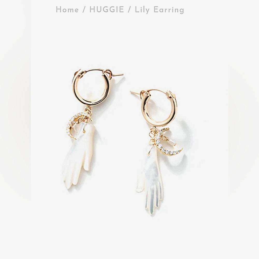 Hand Carved Lily Huggie Earrings from Bali